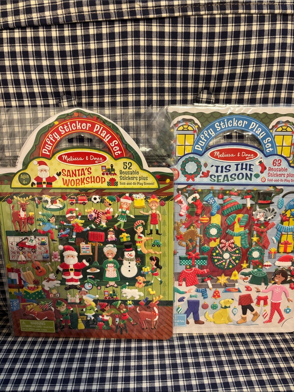 Melissa & Doug Holiday Puffy Sticker Play Sets - Red, Green, Blue, White, Yellow